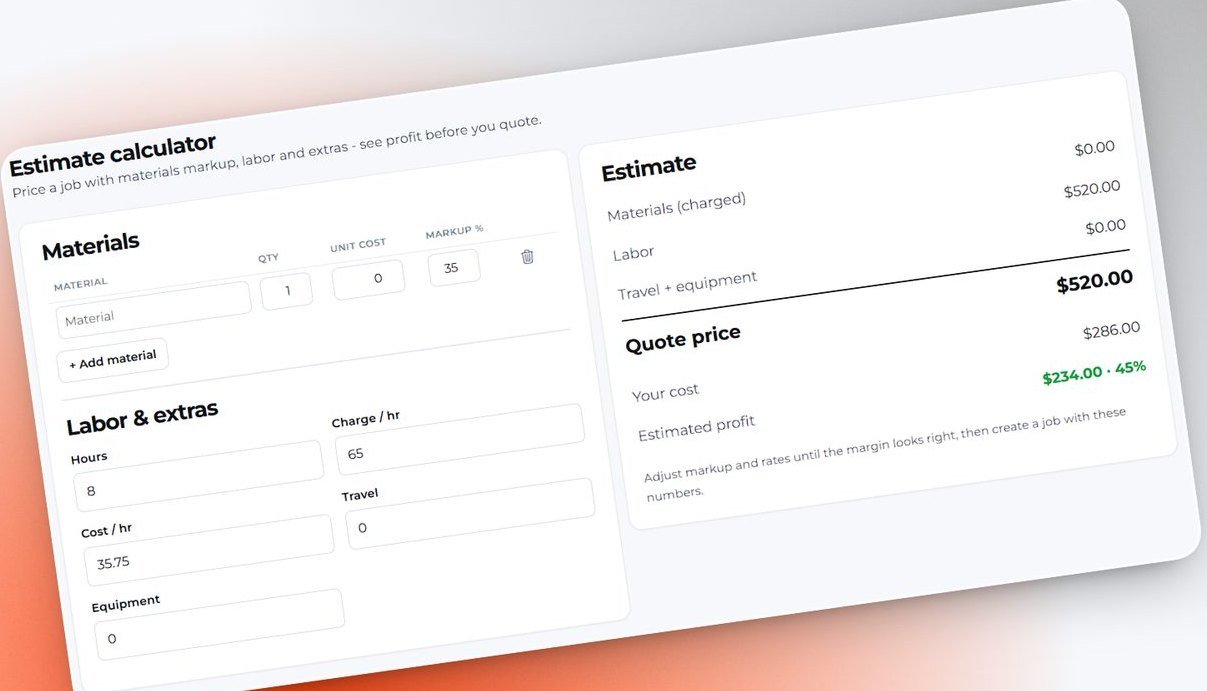 Contractor Business Manager screen 1
