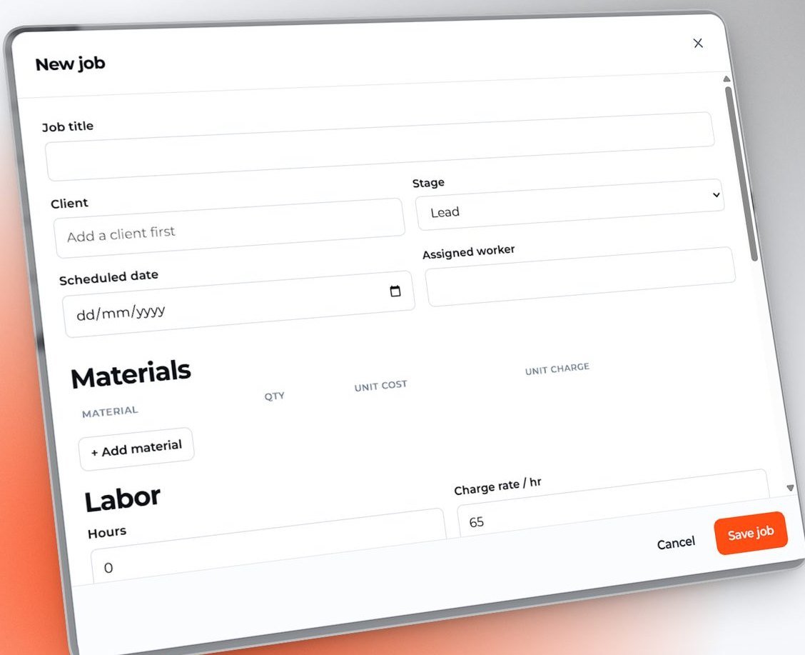 Contractor Business Manager screen 3